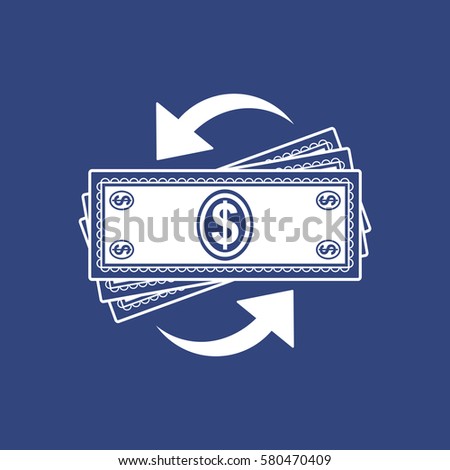 Money Convert Icon Vector flat design style