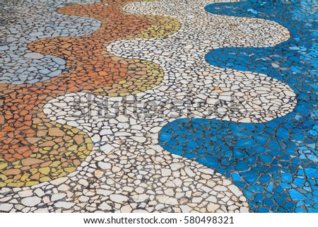 Scrap of tile mosaic for exterior decor.
