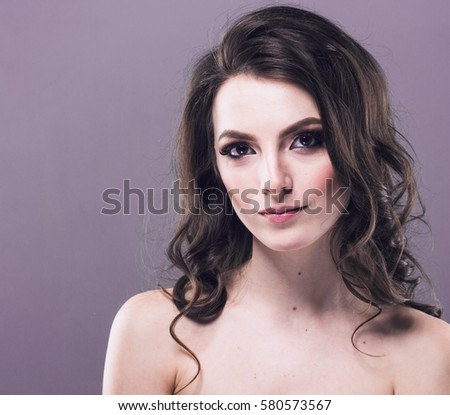 Woman cosmetic closeup beauty portrait, for salon and advertisement beautiful people and healthy care skin and hair
