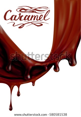liquid chocolate, caramel or cocoa illustration vector