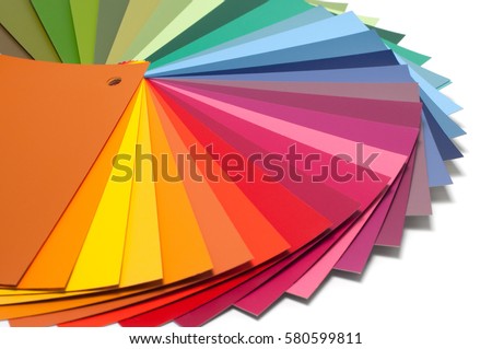 Color guide with palette of paint samples, catalog for tinting