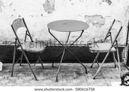 Vintage Patio Outdoor   in Black and White