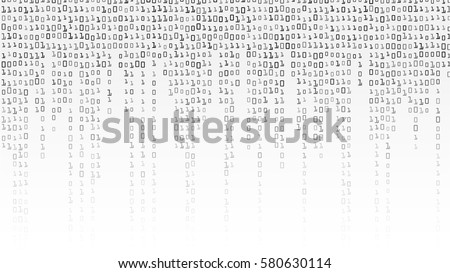 Matrix Background Vector. Binary Code Matrix. Black And White Digital Background With Digits On Screen. Data Technology Illustration Royalty-Free Stock Photo #580630114