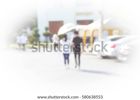 Picture blurred  for background abstract and can be illustration to article of couple walking
