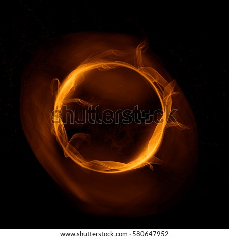 abstract gold ring of fire smoke. abstract image for background