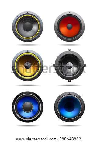speakers color object illustrator vector Royalty-Free Stock Photo #580648882