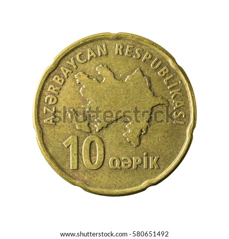 10 azerbaijani qepik coin obverse isolated on white background