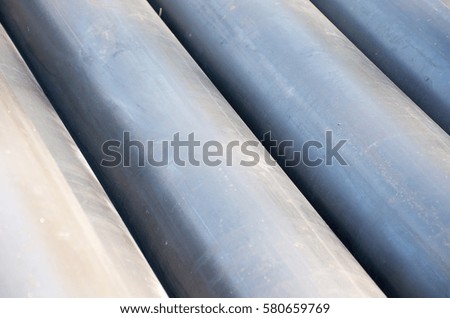 Soft focused picture of  Division round steel pipe in Factory