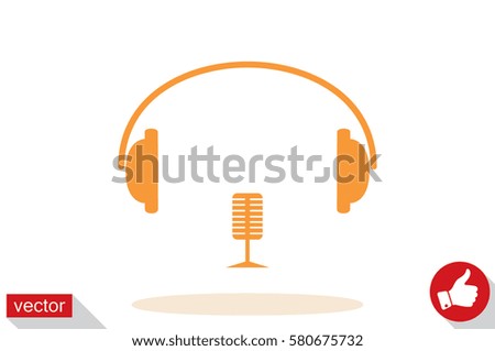 headphone and microphone icon vector illustration eps10.