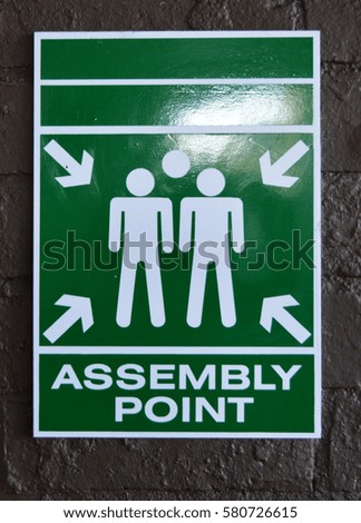 Assembly point sign 