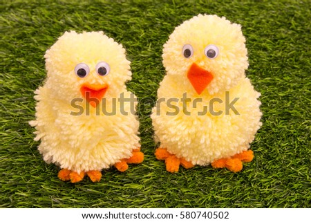 Cute Easter Chicks Royalty-Free Stock Photo #580740502