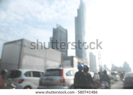 Picture blurred  for background abstract and can be illustration to article of traffic in city