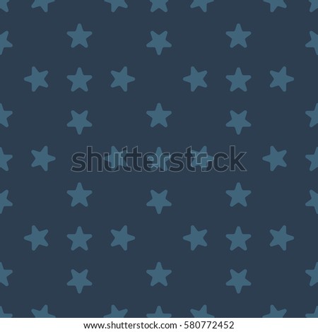 Monochrome seamless pattern with blue stars