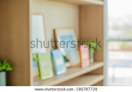 Library on condominium, relax, peaceful, blur picture.