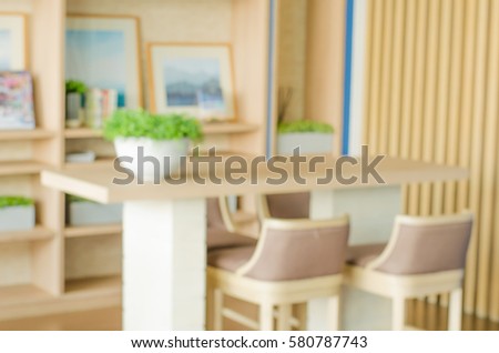 Library on condominium,relax,peaceful,on blur picture.