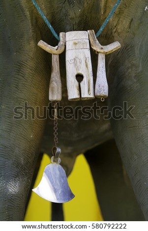 Wooden bell in temple