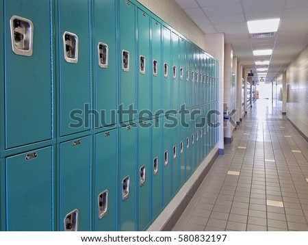 Lockers at high school Royalty-Free Stock Photo #580832197
