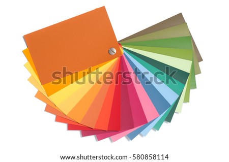 Color guide with palette of paint samples, catalog for tinting
