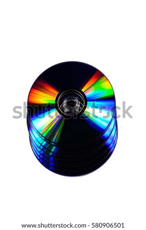Heap of the cd disks isolated on a white background