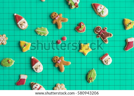 Gingerbread Christmas Decorated Cookies