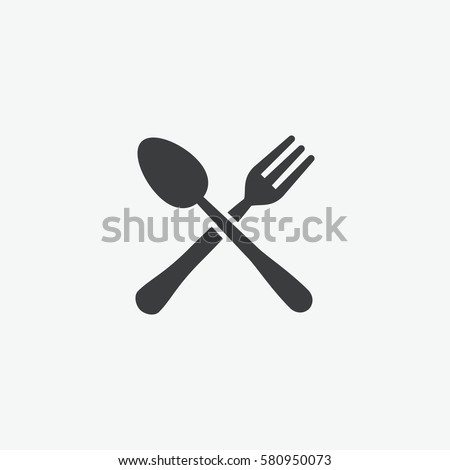 Fork & Spoon Restaurant Icon Royalty-Free Stock Photo #580950073