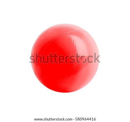 plastic ball isolated on white background Royalty-Free Stock Photo #580964416