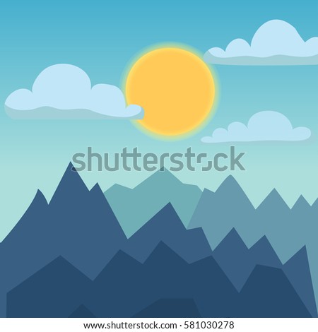 Mountain nature landscape vector illustration.