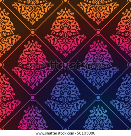Vector illustration of colorful floral pattern
