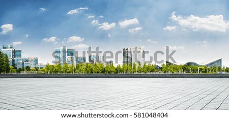 modern business building with glass wall from empty floor