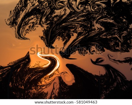 Abstract black and orange colour  background