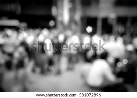 Abstract bokeh background of business people meet at bar on happy hour with B&W color