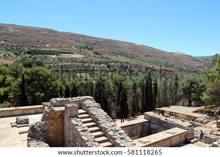 The ruins of Knossos Palace in Heraklion, Crete, Greece