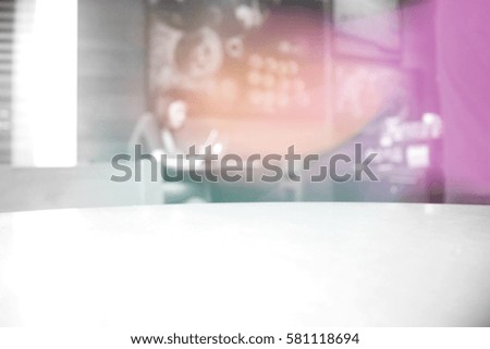 Picture blurred  for background abstract and can be illustration to article of business woman working with laptop in cafe