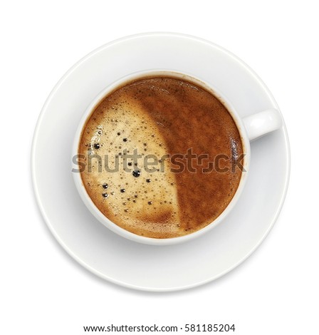 Latte coffee isolated on white background