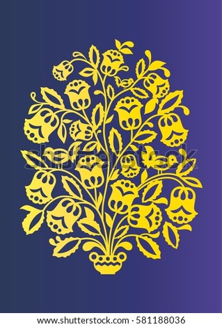 vector illustration floral ethnographic pattern