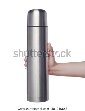thermos bottle isolated on white background in the studio