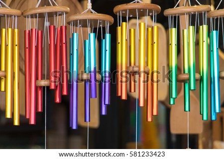 Wind chimes color Royalty-Free Stock Photo #581233423
