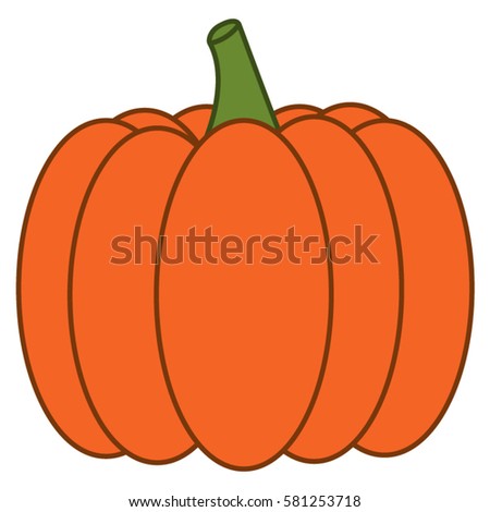 Cartoon Vector Pumpkin Illustration With a Bold outline