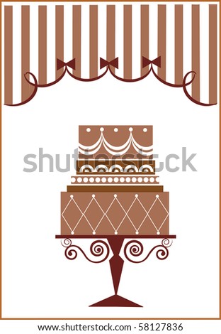 big birthday cake and party , vector illustration