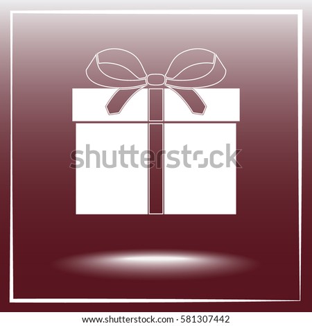 Gift box sign icon, vector illustration. Flat design style 