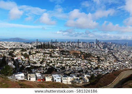 San Francisco cityscape viewed from Twin Peaks