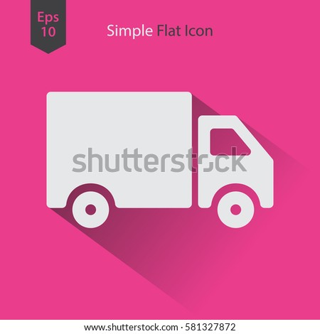 Truck Flat Icon. Simple Sign Of Transport. Vector Illustrated Symbol
