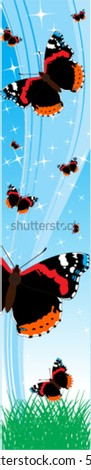 vector butterflies banner