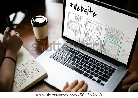Website development layout sketch drawing
