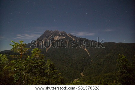 Night view of Borneo highest mountain after the Earthquakes 