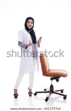 healthcare and medicine concept - smiling female doctor or nurse with  stethoscope