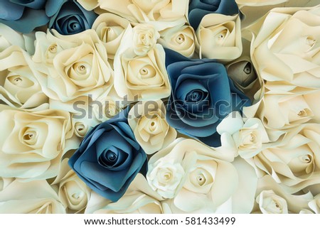 Background of rose flower made of paper 