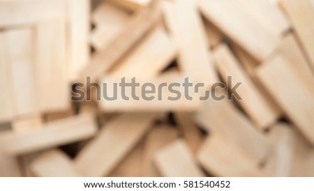 blur on group wooden block