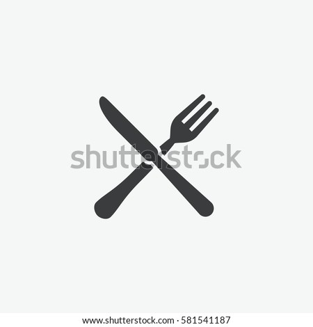 Fork & Knife Restaurant Icon Royalty-Free Stock Photo #581541187