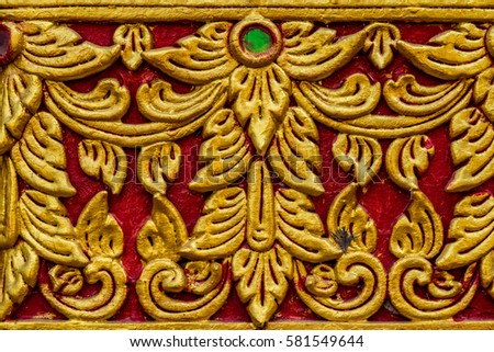 Thai golden stucco pattern